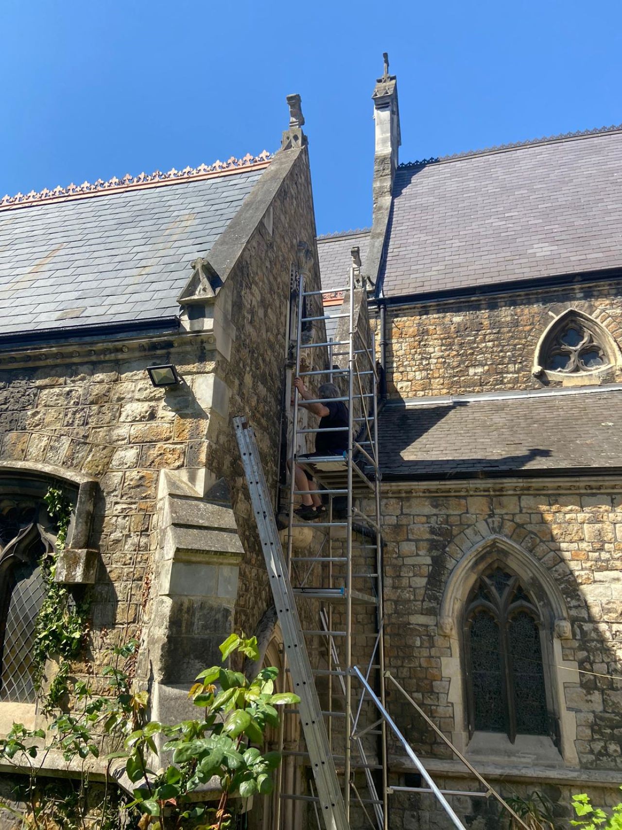 Fr Kevin cleaning St Anne